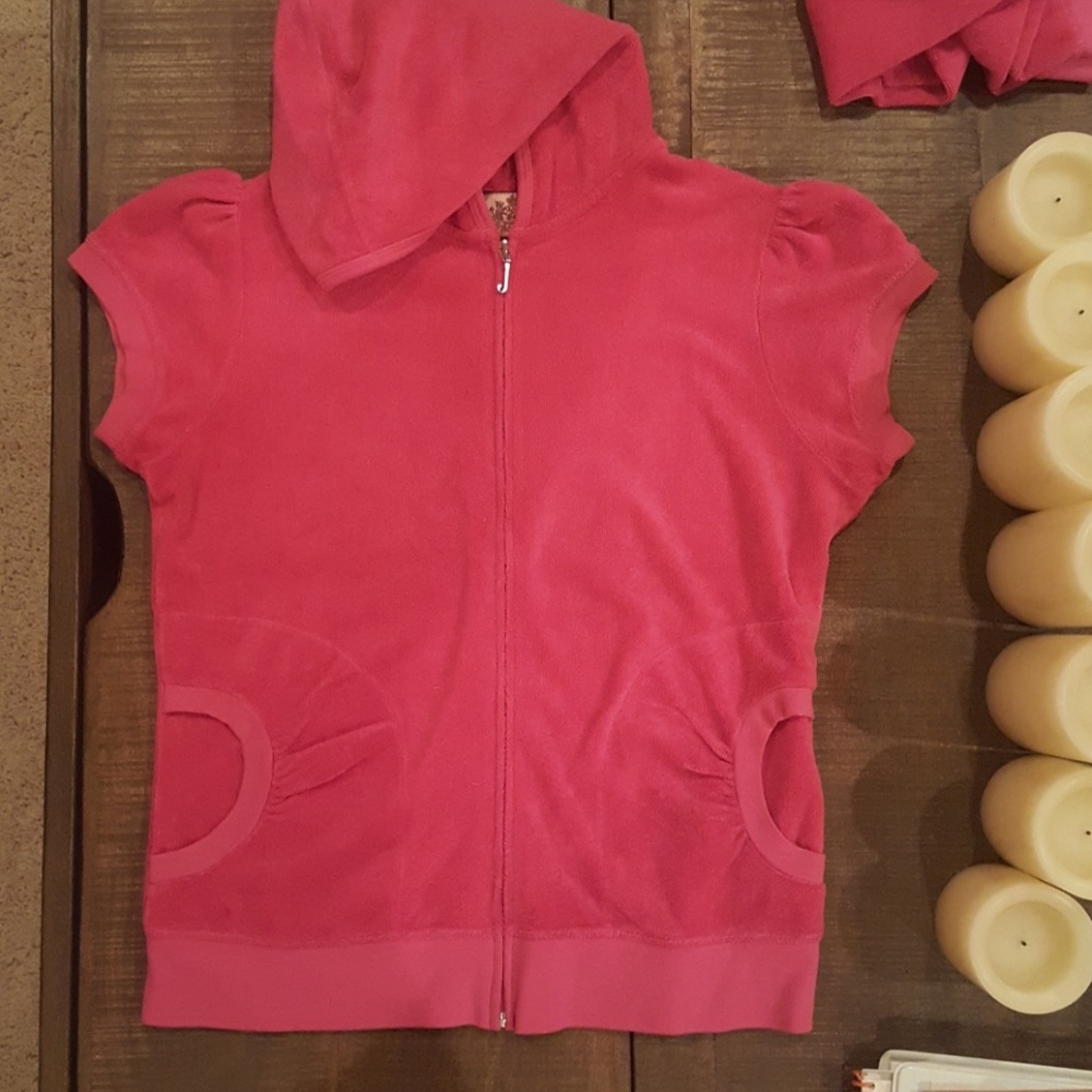 Juicy Couture Velour Hot Pink Jumpsuit